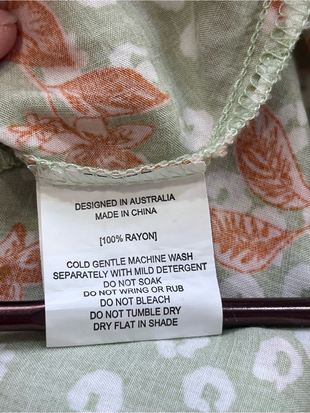 Abel The Label Floral Maxi Dress Medium Green Boho Tiered Rayon V Neck - Picture 10 of 12